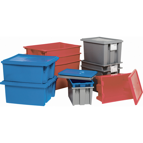 Contenants Stack & Nest, 15" x 29,5" x 19,5", Bleu Industrial Sales