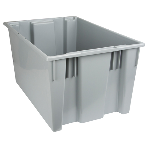 Contenants Stack & Nest, 15" x 29,5" x 19,5", Gris Industrial Sales