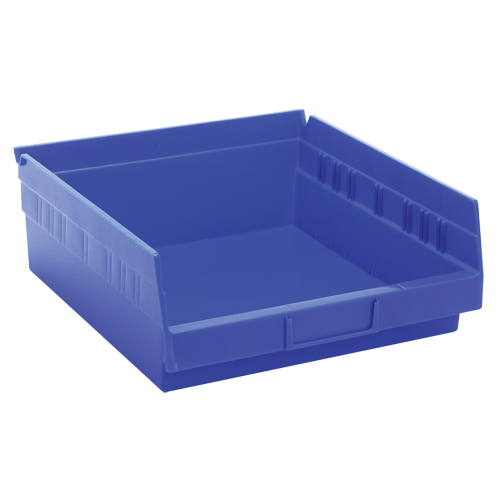 Bacs de rangement pour tablettes, 11-1/8" la x 4" H x 11-5/8" p, Bleu, Capacit&eacute; 30 lb Industrial Sales