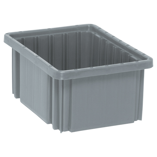 Divider Box&reg; Containers, Plastic, 10.9" W x 8.3" D x 5" H, Grey Industrial Sales