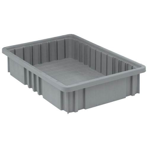 Contenants Divider Box, Plastique, 16,5" la x 10,9" p x 3,5" h, Gris Industrial Sales