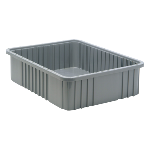Contenants Divider Box, Plastique, 22,5" la x 17,5" p x 6" h, Gris Industrial Sales