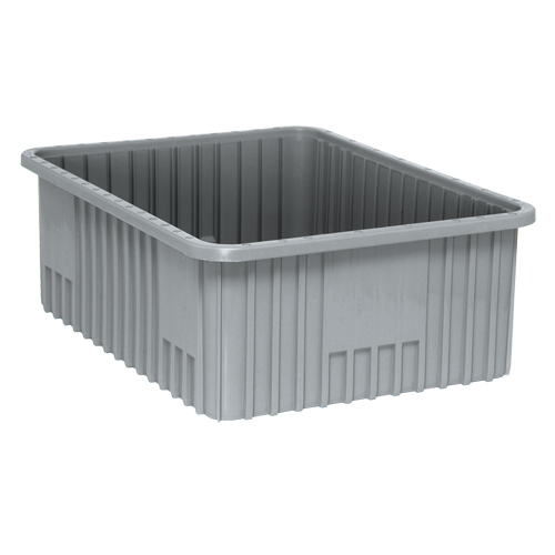 Divider Box&reg; Containers, Plastic, 22.5" W x 17.5" D x 8" H, Grey Industrial Sales