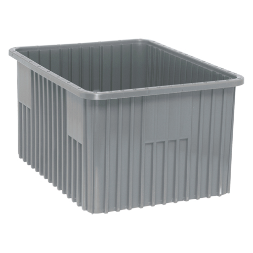 Divider Box&reg; Containers, Plastic, 22.5" W x 17.5" D x 12" H, Grey Industrial Sales