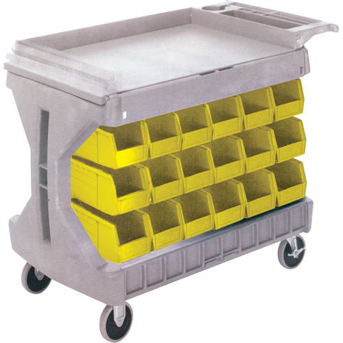 PROCART A/36 BACS JAUNE# CB101, &agrave; deux c&ocirc;t&eacute;s, 36 bacs, 45-5/18" la x 24" p x 34-3/4" h Industrial Sales