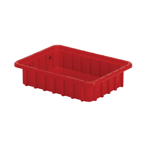 Divider Box&reg; Containers, Polyethylene, 10.8" W x 8.3" D x 2.5" H, Red Industrial Sales