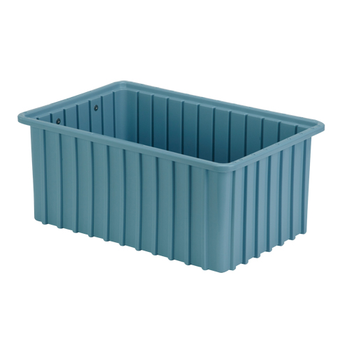 Divider Box&reg; Containers, Polyethylene, 16.5" W x 10.9" D x 7" H, Light Blue Industrial Sales