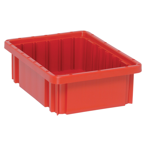Contenants Divider Box, Plastique, 10,9" la x 8,3" p x 3,5" h, Rouge Industrial Sales