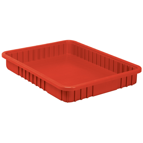 Contenants Divider Box, Plastique, 22,5" la x 17,5" p x 3" h, Rouge Industrial Sales