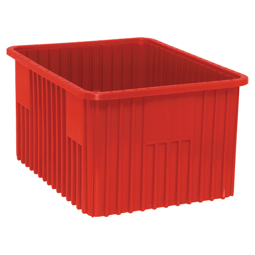 Divider Box&reg; Containers, Plastic, 22.5" W x 17.5" D x 12" H, Red Industrial Sales