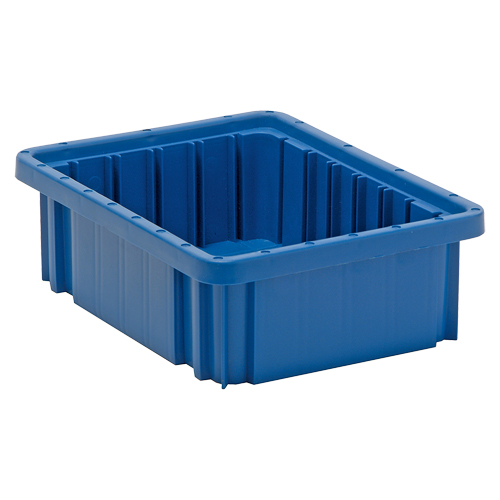 Contenants Divider Box, Plastique, 10,9" la x 8,3" p x 3,5" h, Bleu Industrial Sales