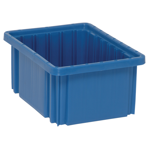 Divider Box&reg; Containers, Plastic, 10.9" W x 8.3" D x 5" H, Blue Industrial Sales