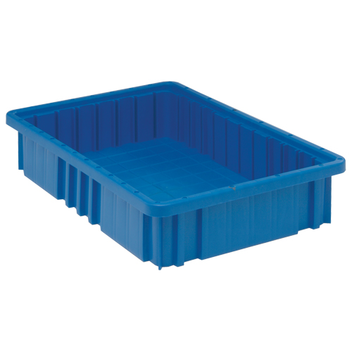 Contenants Divider Box, Plastique, 16,5" la x 10,9" p x 3,5" h, Bleu Industrial Sales