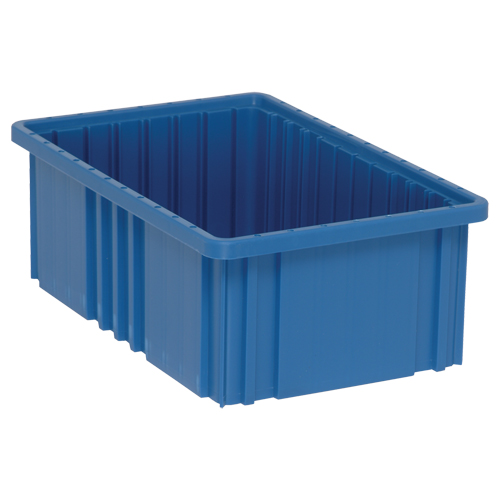 Contenants Divider Box, Plastique, 16,5" la x 10,9" p x 6" h, Bleu Industrial Sales