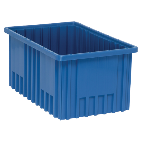 Contenants Divider Box, Plastique, 16,5" la x 10,9" p x 8" h, Bleu Industrial Sales