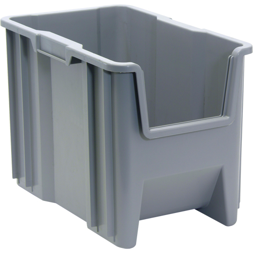 Giant Stacking Containers, 10.875" W x 17.5" D x 12.5" H, Grey Industrial Sales