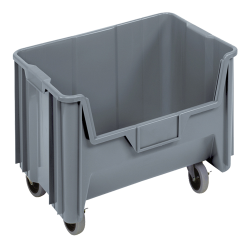 Bac g&eacute;ant mobile empilable, 12-7/16" ha x 19-7/8" la x 15-1/4" p, Capacit&eacute; de 250 lb, Gris Industrial Sales
