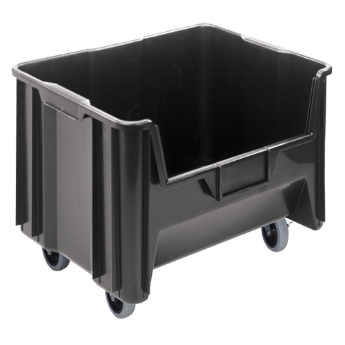 Mobile Giant Stack Container, 12-7/16" H x 19-7/8" W x 15-1/4" D, 250 lbs. Capacity, Black Industrial Sales