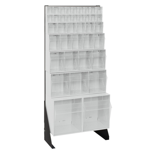 Tip-Out Bins Stand, 23-5/8" W x 8" D x 52" H, 38 Drawers Industrial Sales