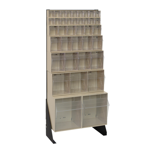 Tip-Out Bins Stand, 23-5/8" W x 8" D x 52" H, 38 Drawers Industrial Sales