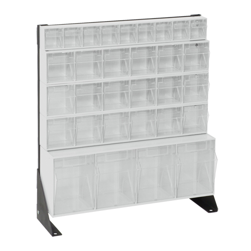 Tip-Out Bins Stand, 23-5/8" W x 8" D x 28" H, 31 Drawers Industrial Sales