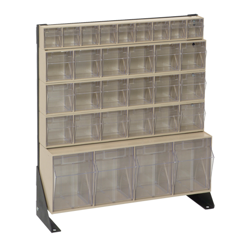Tip-Out Bins Stand, 23-5/8" W x 8" D x 28" H, 31 Drawers Industrial Sales