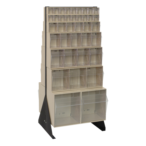 Tip-Out Bins Stand, 23-5/8" W x 16" D x 52" H, 76 Drawers Industrial Sales
