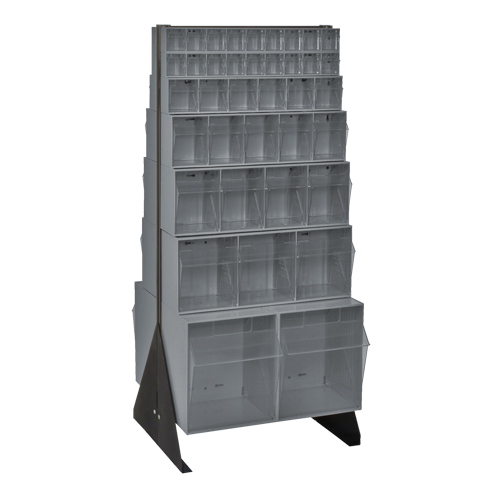 Tip-Out Bins Stand, 23-5/8" W x 16" D x 52" H, 76 Drawers Industrial Sales