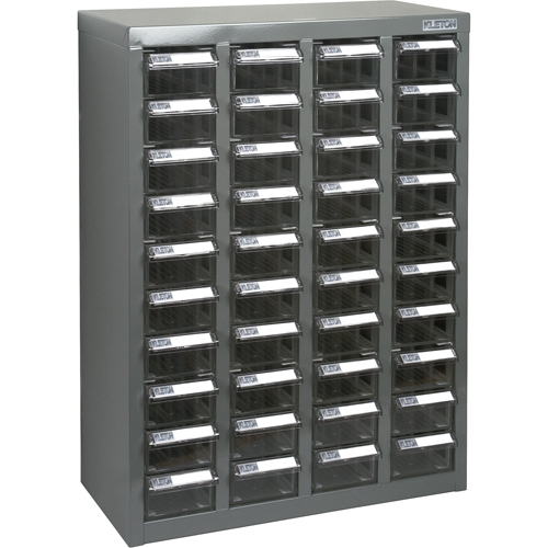 KPC-600 Parts Cabinet, Galvanized Steel, 40 Drawers, 18-3/10" x 8-7/10" x 25-3/10", Grey Industrial Sales