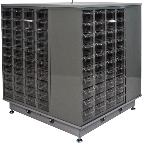 KPC-600 Parts Cabinet, Galvanized Steel, 40 Drawers, 18-3/10" x 8-7/10" x 25-3/10", Grey Industrial Sales