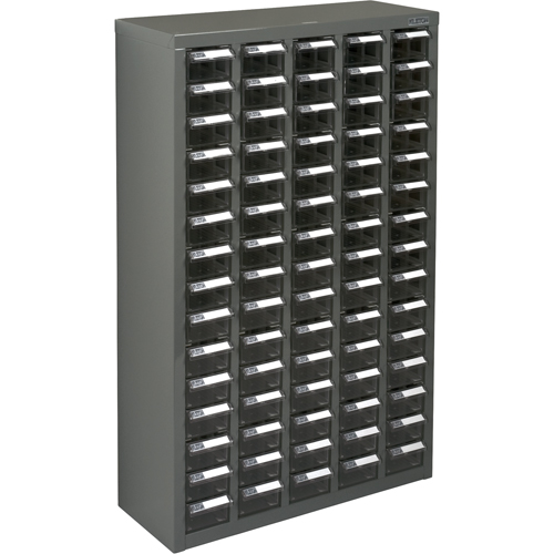 KPC-600 Parts Cabinet, Galvanized Steel, 75 Drawers, 23-1/10" x 8-7/10" x 36-9/10", Grey Industrial Sales