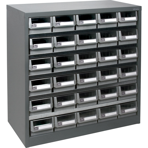Casier robuste pour pi&egrave;ces KPC-HD, Acier galvanis&eacute;, 30 tiroirs, 34-3/5" x 15-7/10" x 34-3/5", Gris Industrial Sales