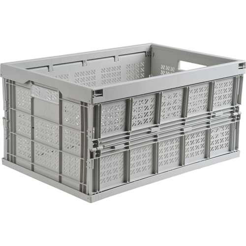 Collapsible Container, 21" L x 14" W x 10.5" H, Grey Industrial Sales
