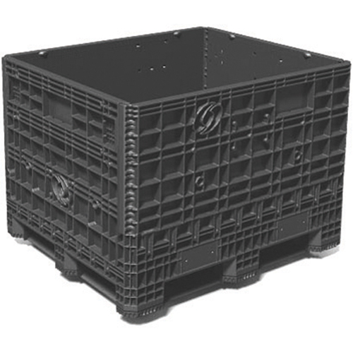 Medium-Duty Collapsible Bulkpak Containers, 48" L x 40" W x 34" H, Black Industrial Sales