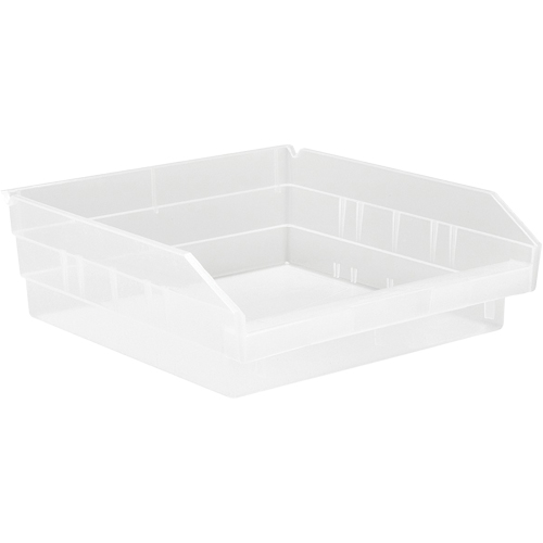 Bacs de rangement pour tablettes, 11-1/8" la x 4" H x 11-5/8" p, Transparent, Capacit&eacute; 30 lb Industrial Sales