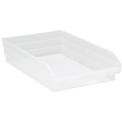 Bacs de rangement pour tablettes, 11-1/8" la x 4" H x 17-7/8" p, Transparent, Capacit&eacute; 40 lb Industrial Sales
