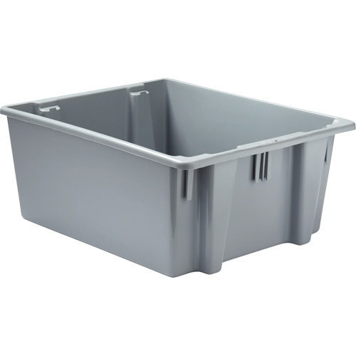 Caisse-palette empilable et emboîtable, 10" x 19,5" x 23,5", Gris Industrial Sales