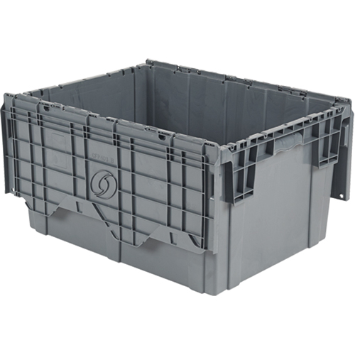 Flipak Polyethylene Plastic (PE) Distribution Containers, 27.9" x 20.9" x 15.2", Grey Industrial Sales