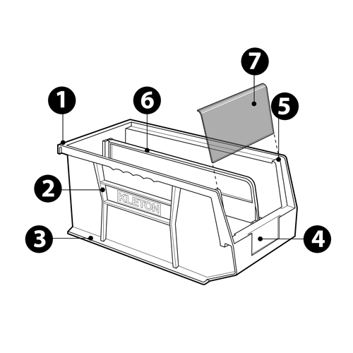 Stack & Hang Bin, 11" W x 5" H x 10-7/8" D, Black Industrial Sales