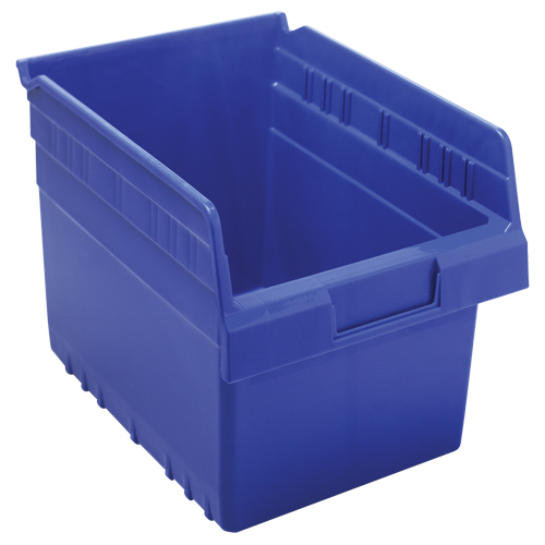 Store-Max Shelf Bins, 8-3/8" W x 8" H x 11-5/8" D, Blue, 44 lbs. Capacity Industrial Sales