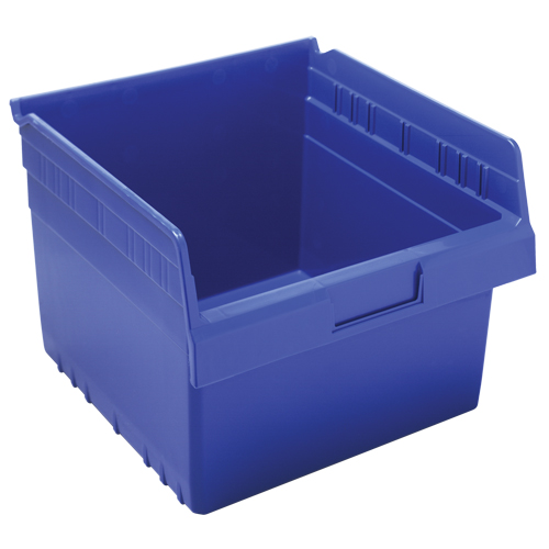Store-Max Shelf Bins, 11-1/8" W x 8" H x 11-5/8" D, Blue, 44 lbs. Capacity Industrial Sales