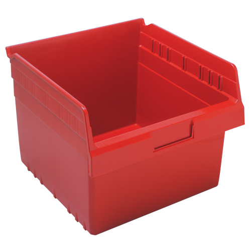 Store-Max Shelf Bins, 11-1/8" W x 8" H x 11-5/8" D, Red, 44 lbs. Capacity Industrial Sales