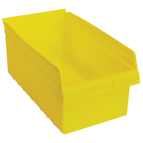 Store-Max Shelf Bins, 11-1/8" W x 8" H x 17-7/8" D, Yellow, 56 lbs. Capacity Industrial Sales