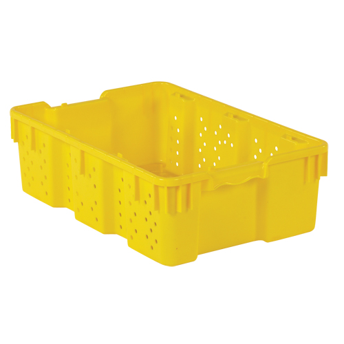 Contenant en plastique empilable Stack-N-Nest pour l'agriculture, 16" x 23,9" x 7,3", Jaune Industrial Sales