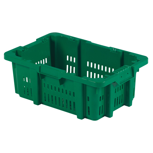 Contenant en plastique Stack-N-Nest pour la manutention des aliments, 16" x 23,9" x 8,8", Vert Industrial Sales