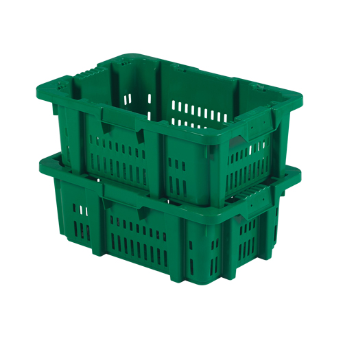 Contenant en plastique Stack-N-Nest pour la manutention des aliments, 16" x 23,9" x 8,8", Vert Industrial Sales