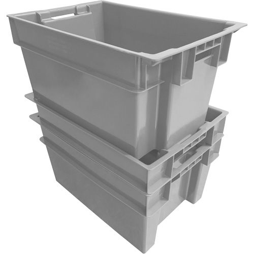 Contenant Stack & Nest, 16" la, 12" h x 24" p, Gris Industrial Sales
