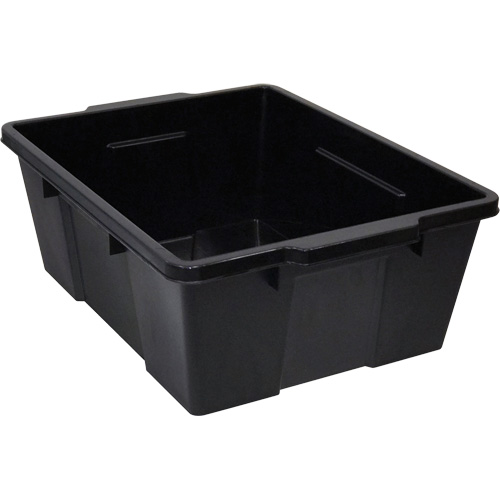 Plastic Latch Container, 15.875" W x 21" D x 7.75" H, Black Industrial Sales