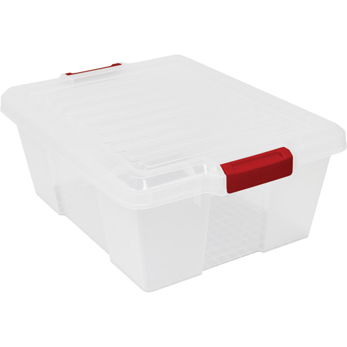 Plastic Latch Container, 15.875" W x 21" D x 7.75" H, Black Industrial Sales