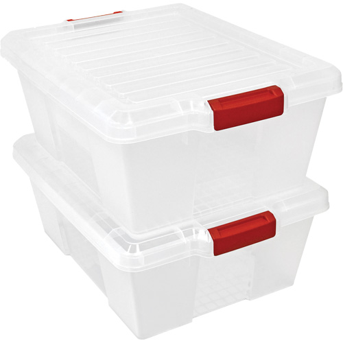 Plastic Latch Container, 15.875" W x 21" D x 7.75" H, Black Industrial Sales
